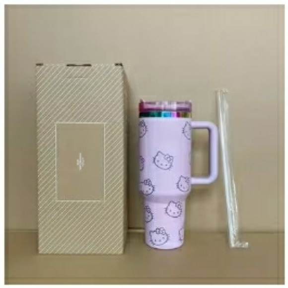NIB! Limited Edition STANLEY Purple Travel Mug w/ Iridescent Rainbow HELLO KITTY - Picture 2 of 4